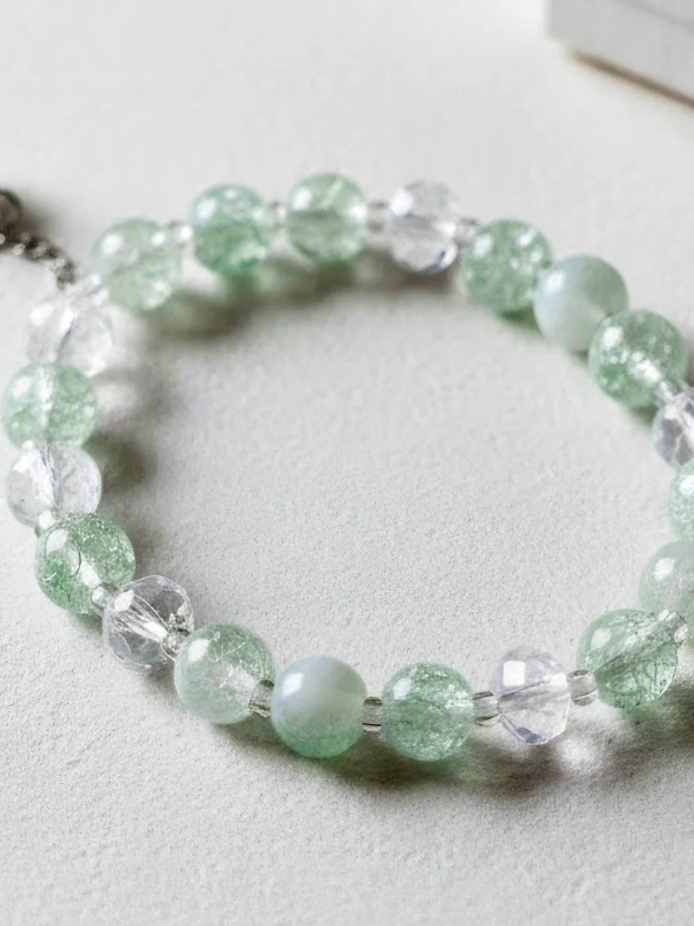 Whispers of Green Beaded Stretch Bracelet